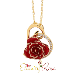 Red glazed rose heart pendant